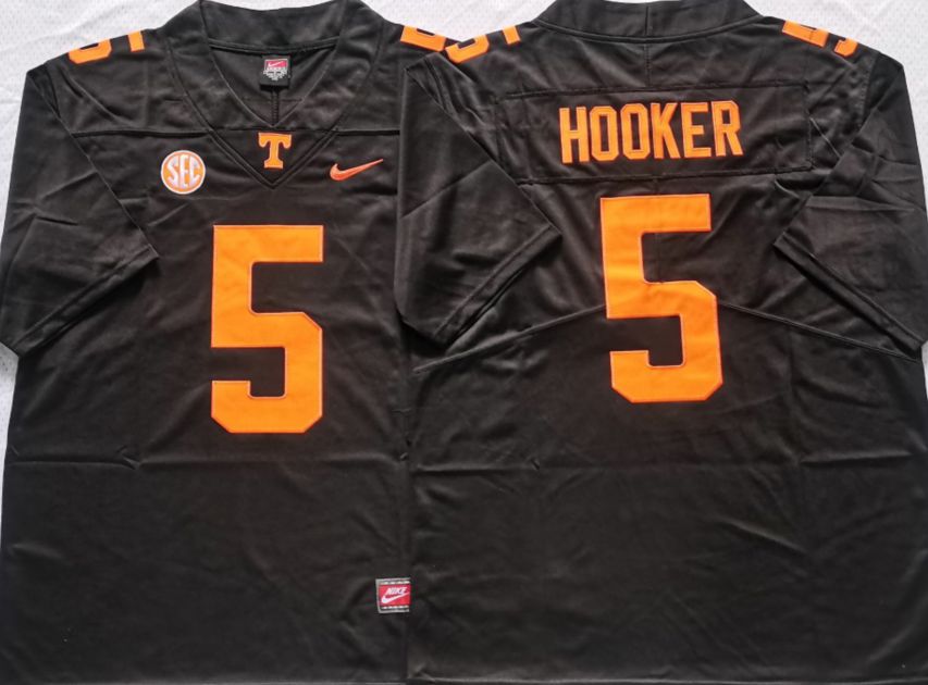Men Tennessee Volunteers #5 Hooker Black Nike 2025 NCAA Jersey